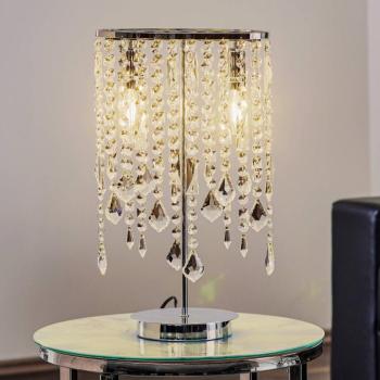 Laila asztali világítás kristályfüggönnyel, 2 izzós kép