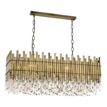  Láncos CRYSTALLINE csillár 8xE27/40W/230V sárgaréz  kép