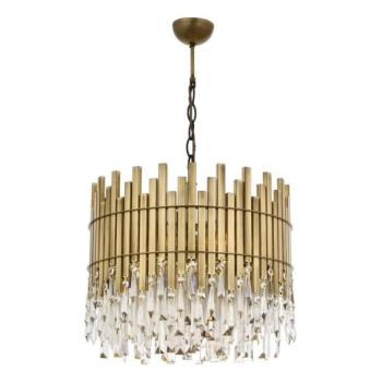  Láncos csillár CRYSTALLINE 6xE27/40W/230V, átm. 40 cm, sárgaréz  kép