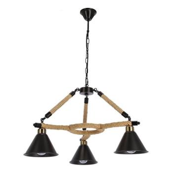  Láncos csillár NEGRU 3xE27/40W/230V fekete/barna  kép