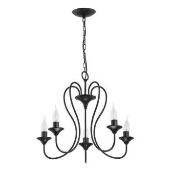  Láncos csillár UNITY 5xE14/10W/230V fekete  kép