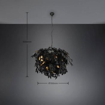 Leavy függőlámpa, fekete/arany, Ø 70 cm, műanyag kép