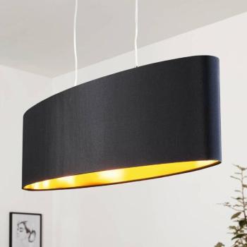 Lecio textil függő lámpa, ovális, 78 cm, fekete kép