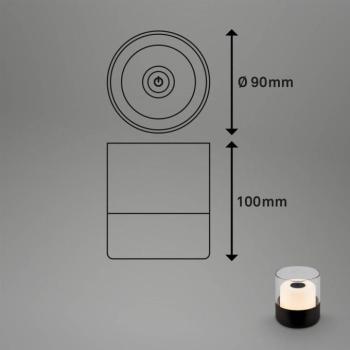 LED akkus asztali világítás 7483 IP44 dimm fekete kép