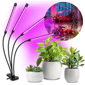  LED állítható fényű növénynevelő lámpa VITARO 4xLED/10W/230V fekete  kép