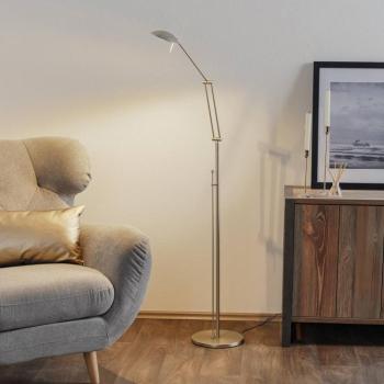 LED álló világítás Carl, nikkel színű, állítható, dimmelhető kép