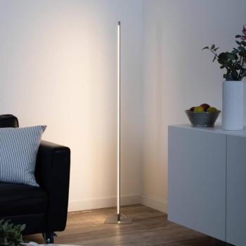 LED állólámpa Bella, egyenes, négyzet alakú talp, acél kép