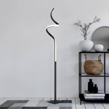 LED állólámpa Course, matt fekete, 3.000 K, magasság 145 cm kép