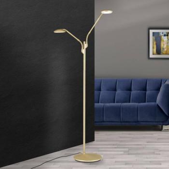 LED állólámpa Kobra, kettős lángú, rézmatt kép