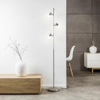 LED állólámpa Lea, magasság 157,5 cm, króm, 3 lámpás, fém kép