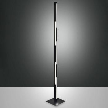 LED állólámpa Ling, fekete, magasság 165 cm, fényerőszabályzó, fém kép