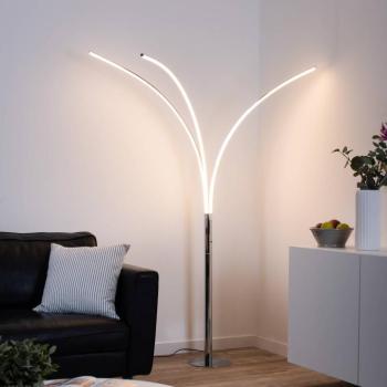 LED állólámpa Maja, háromlámpás, krómozott kép