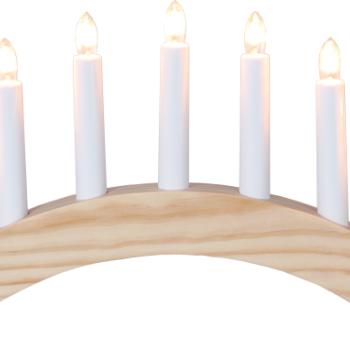 LED asztali dekoráció , gyertya talppal , álló , 22 cm,  fehér , fa , 7X3W , EGLO , BEA , 410445 kép