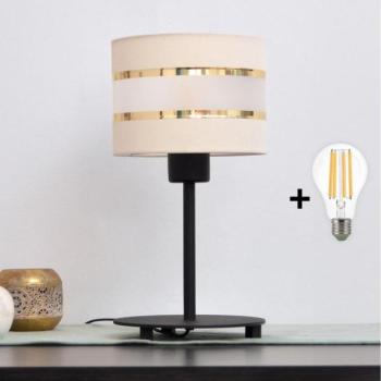  LED Asztali lámpa HELEN 1xE27/15W/230V krém/fekete/arany  kép