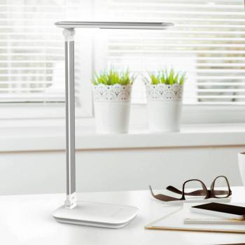 LED asztali lámpa MAULjazzy, fehér, magasság 43 cm, dimmelhető USB csatlakozóval kép