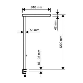 LED asztali lámpa MAULjuvis, fekete 120 cm dimmelhető bilincses talpú kép