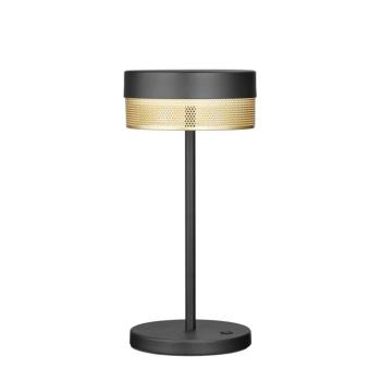 LED asztali lámpa Mesh újratölthető akkumulátor, magasság 30cm fekete/arany kép