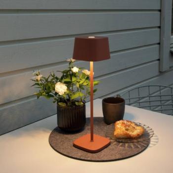 LED asztali világítás Capri, kültérre, terrakotta kép