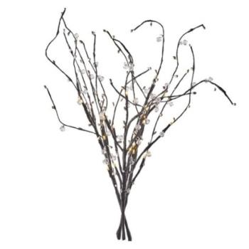 LED barka gyöngyökkel, 60 cm, 3x AA, beltéri, meleg fehér, időzítő kép
