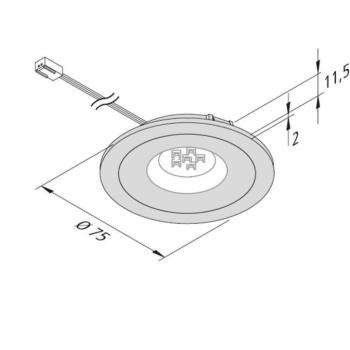 LED bútor szerelv. refl. AR 68 4W fek. 2,700K kép