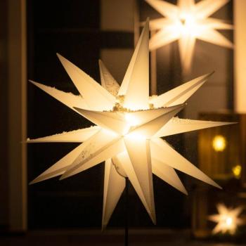 LED csillag kültérre, földbe sz., Ø 55 cm, fehér kép