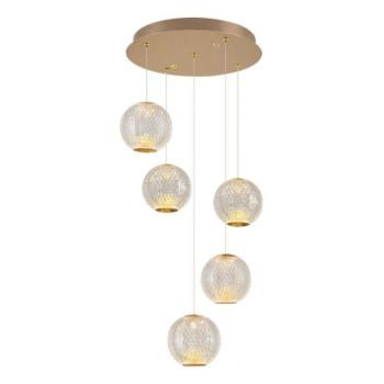  LED csillár kábelen CREMONA, 5×5 W, 230 V, 3000 K, aranyszínű  kép
