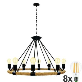  LED Csillár láncon ROPE ARTHUR 8xE27/6W/230V  kép