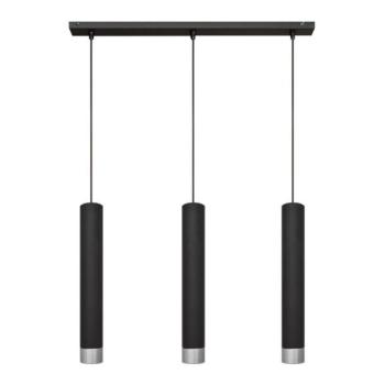  LED csillár TUBA 3xGU10/4,8W/230V fekete/fényes króm, kábelre szerelhető  kép