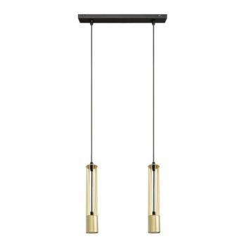  LED Csillár zsinóron BARS 2xGU10/4,8W/230V arany/fekete  kép