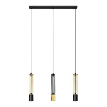  LED Csillár zsinóron BARS 3xGU10/4,8W/230V fekete/arany  kép