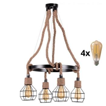  LED Csillár zsinóron ROPE ALEGRA 4xE27/10W/230V  kép