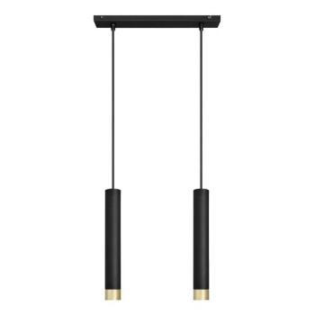  LED Csillár zsinóron TUBA 2xGU10/4,8W/230V fekete/arany  kép