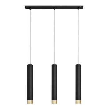  LED Csillár zsinóron TUBA 3xGU10/4,8W/230V fekete/arany  kép