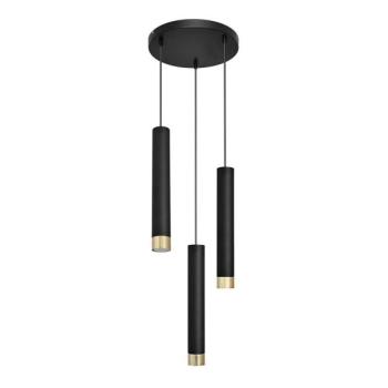  LED Csillár zsinóron TUBA 3xGU10/6,5W/230V fekete/arany  kép