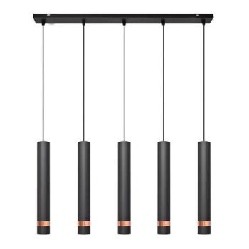  LED Csillár zsinóron TUBA 5xGU10/6,5W/230V fekete/réz  kép