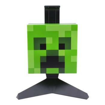 LED dekoráció , éjjeli lámpa , asztali lámpa , 3D hangulatvilágítás , fejhallgató ,  Creeper Head , 22 cm  , USB , Minecraft kép