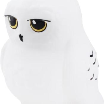 LED dekoráció , éjjeli lámpa , asztali lámpa , 3D hangulatvilágítás , Hedwig , 16 cm  , 2db AAA , Harry Potter kép