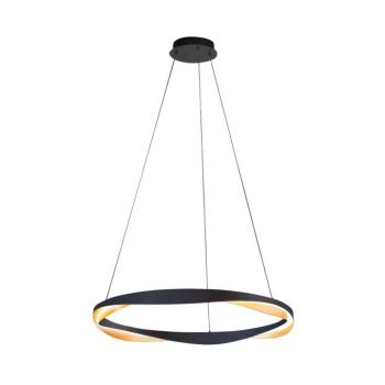 LED-es függőlámpa Ascoli, Ø 85 cm, fekete/arany, fém, halványított fényű kép