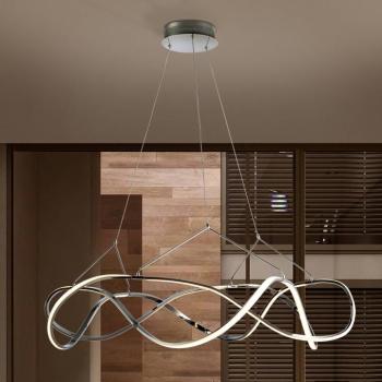 LED-es függőlámpa Molly, triac dimmelhető, Ø 100 cm, króm kép