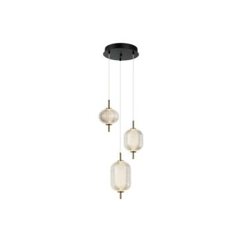 LED-es függőlámpa Pellucid, bronz színű/tiszta, 3-lámpás kép
