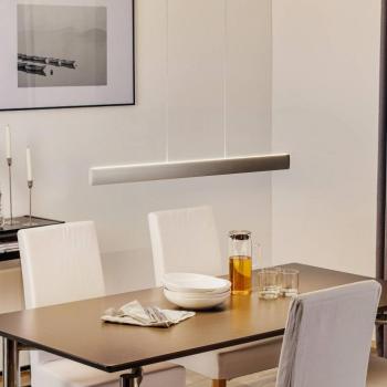 LED-es függőlámpa Runa, nikkel, hossza 92 cm kép