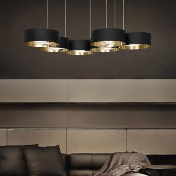 LED-es függőlámpa Sound Or6, hatlámpás, fekete, Up&Down kép