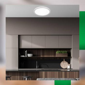 LED-es mennyezeti lámpa Pulap A, matt króm, Ø 33 cm, műanyag kép