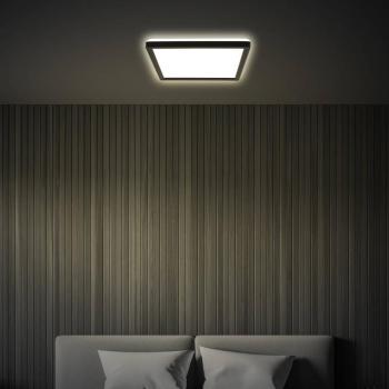 LED-es mennyezeti lámpa Tava, fekete, 24x24 cm, műanyag kép