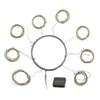 LED-es napelemes fénylánc Knirke Solar Parasol 8 x 2m kép