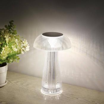LED-es újratölthető asztali lámpa Gixi, ezüstszínű, magasság 25 cm, CCT kép