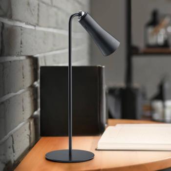 LED-es, újratölthető asztali lámpa Maxi, fekete, fém, fényerőszabályzó, 36 kép