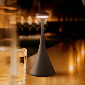 LED-es újratölthető asztali lámpa Nudrop mini, fekete, IP54, fényerőszabályzóval kép