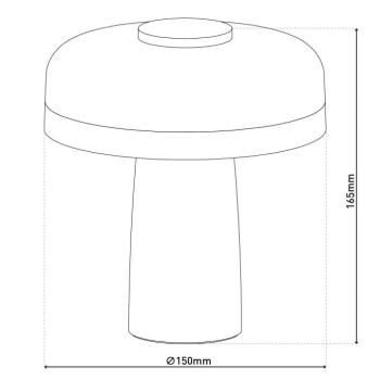 LED-es újratölthető asztali lámpa Pilu, menta, magasság 16,5 cm fém kép