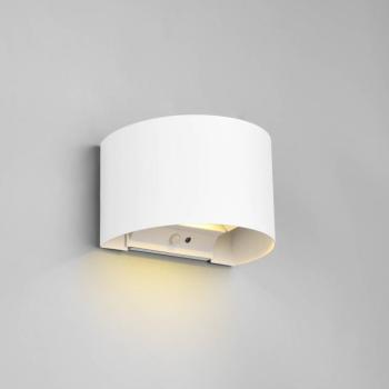 LED-es, újratölthető kültéri fali lámpa Talent, fehér, szélesség 16 cm, kép